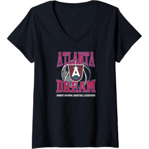 Womens WNBA Atlanta Dream Home Court V-Neck T-Shirt(Black)