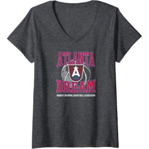 Womens WNBA Atlanta Dream Home Court V-Neck T-Shirt(Dark Heather Grey)