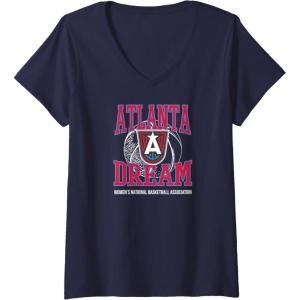 Womens WNBA Atlanta Dream Home Court V-Neck T-Shirt(Navy Blue)