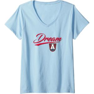 Womens WNBA Atlanta Dream Officially Licensed V-Neck T-Shirt(Baby Blue)