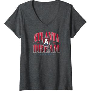 Womens WNBA Atlanta Dream V-Neck T-Shirt(Dark Heather Grey)