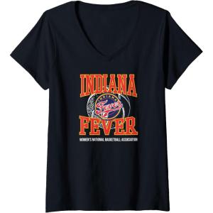 Womens WNBA Indiana Fever Home Court Midtown V-Neck T-Shirt(Black)