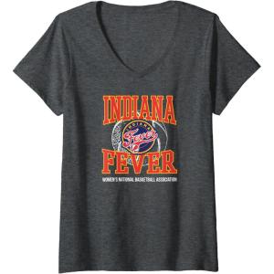 Womens WNBA Indiana Fever Home Court Midtown V-Neck T-Shirt(Dark Heather Grey)