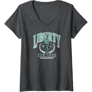 Womens WNBA New York Liberty Top Class V-Neck T-Shirt(Dark Heather Grey)