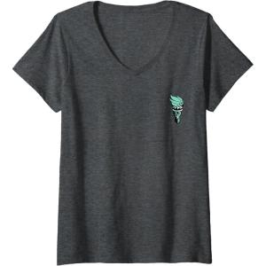 Womens WNBA New York Liberty Top Court V-Neck T-Shirt(Dark Heather Grey)