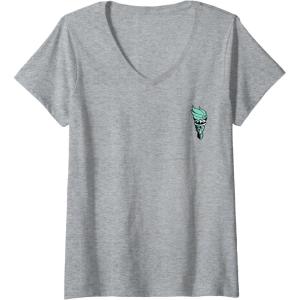 Womens WNBA New York Liberty Top Court V-Neck T-Shirt(Heather Grey)