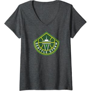 Womens WNBA Seattle Storm Fan Base V-Neck T-Shirt(Dark Heather Grey)