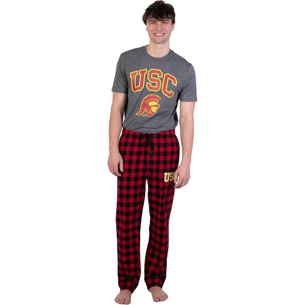 imageUltra Game Mens NCAA Official Sleepwear Super Soft Flannel Pajama Loungewear PantsTeam Color