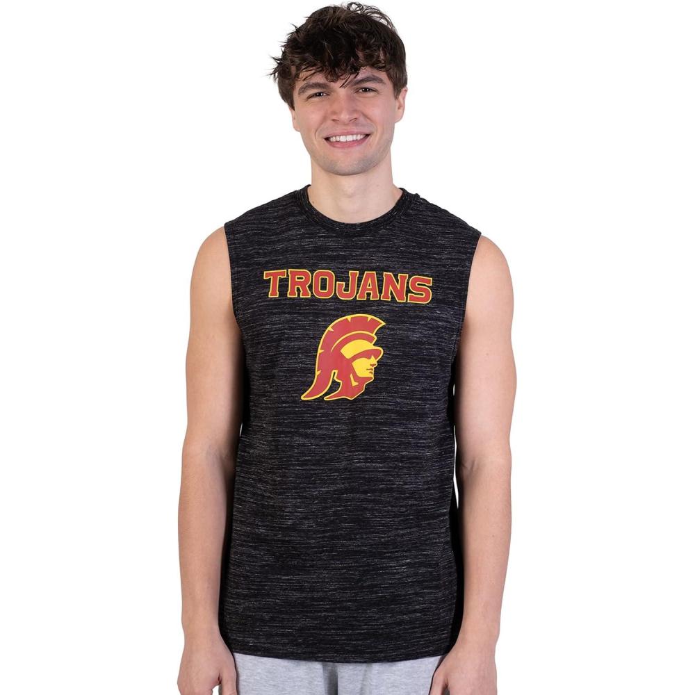 imageUltra Game NCAA Mens NCAA Official Sleeveless Tank Top with TBackBlack Space Dye