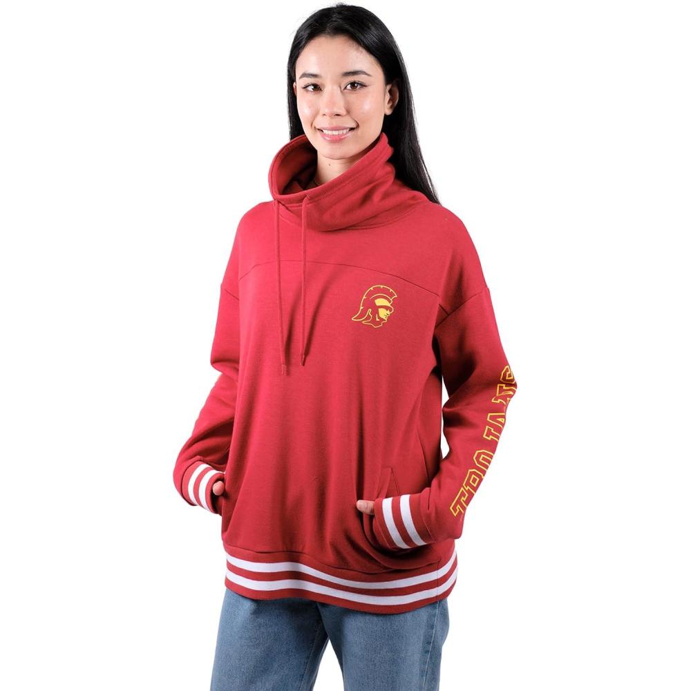 imageUltra Game NCAA womens Ncaa Official Wofunnel Neck Pullover SweatshirtCardinal Red