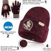 Ultra Game Men’s NCAA Official Super Soft Winter Beanie Knit Hat with Extra Warm Touch Screen Gloves(Team Color)