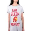 Ultra Game NCAA Womens NCAA Official Short Sleeve Crewneck Nightgown with Shirttail Hem and Screen Printed Graphics(Heather Gray)