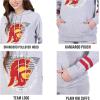 Ultra Game NCAA womens Ncaa Official Wosoft Fleece Pullover Hoodie Sweatshirt With Varsity Stripe(Heather Gray)
