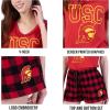 Ultra Game NCAA womens Ncaa Official Wotee Shirt & Flannel Shorts Pajama Set(Cardinal Red)