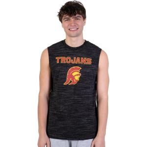 Ultra Game NCAA Mens NCAA Official Sleeveless Tank Top with T-Back(Black Space Dye)