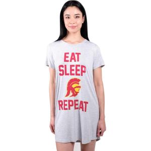 Ultra Game NCAA Womens NCAA Official Short Sleeve Crewneck Nightgown with Shirttail Hem and Screen Printed Graphics(Heather Gray)