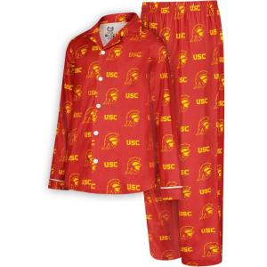 Ultra Game NCAA boys Ncaa Official Sleepwear Soft Shirt & Flannel Loungewear Pajama Set(Cardinal Red)