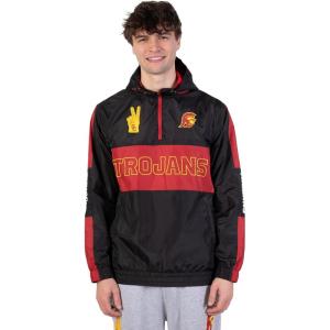 Ultra Game NCAA mens Ncaa Official Quarter Zip Pullover Hoodie Windbreaker Jacket(Black)