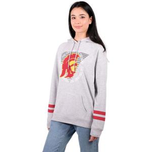 Ultra Game NCAA womens Ncaa Official Wosoft Fleece Pullover Hoodie Sweatshirt With Varsity Stripe(Heather Gray)