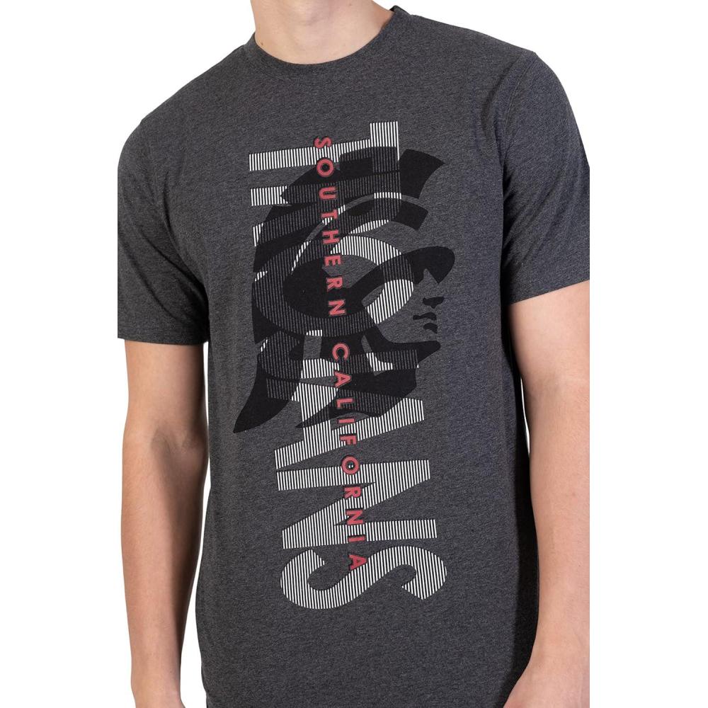 imageUltra Game NCAA Mens NCAA Official Upright Logo Short Sleeve Tee ShirtHeather Charcoal