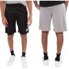 NBA Men’s Super-Soft 2 Pack Active Training Shorts(Black / Heather Gray)