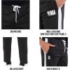Ultra Game Men’s NBA Official Super Soft Track Running Pants(Black)