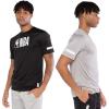 Ultra Game Men’s NBA Official Super-Soft 2 Pack Active Tee Shirt(Black /Heather Grey)