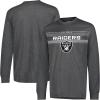 Ultra Game Men’s NFL Official Game Day Long Sleeve T-Shirt(Heather Charcoal 24)
