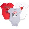Ultra Game Youth NBA Official Baby Super Soft Cotton 3 Pack Creeper Bodysuit(Assorted)