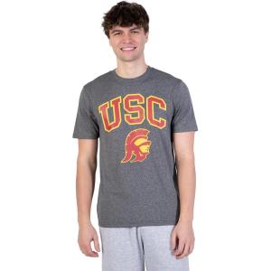 Ultra Game NCAA Mens NCAA Official Poly Interlock Tee Shirt(Heather Charcoal)