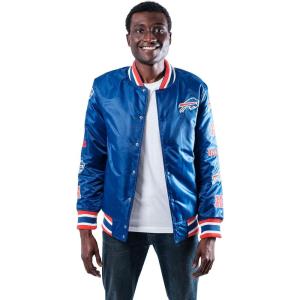 Ultra Game NFL mens Varsity Jacket With Team Logo Patch(Team Color)