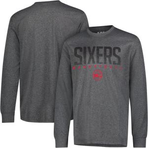 Ultra Game Men’s NBA Official Super Soft Game Day Long Sleeve T-Shirt(Heather Charcoal)