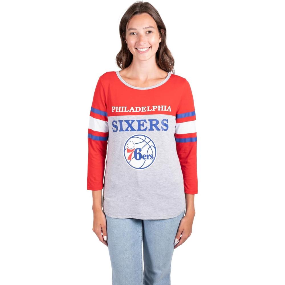 imageUltra Game Womens NBA Official Standard T Raglan Baseball 34 Long Sleeve Tee ShirtTeam Color