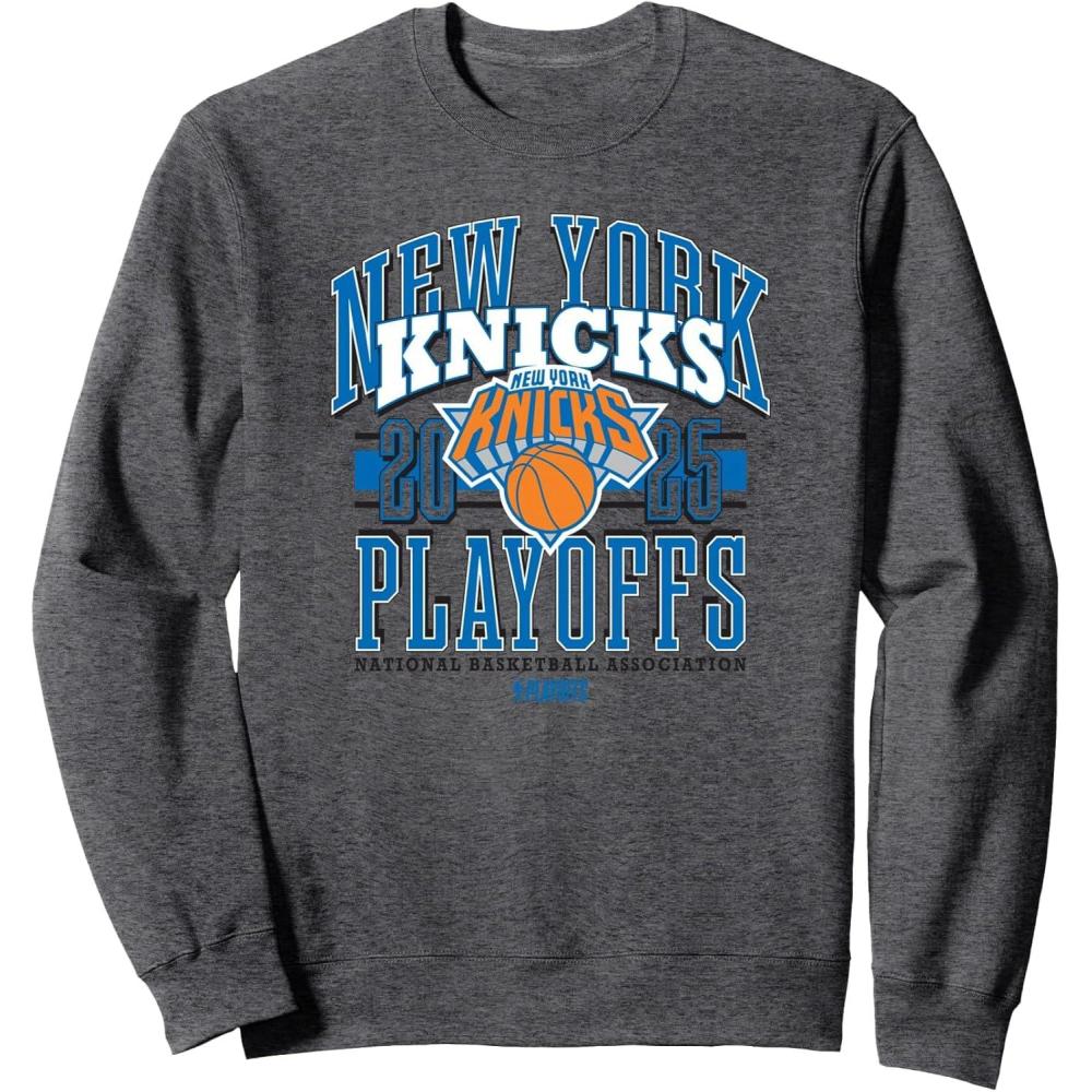 imageNBA Official New York Knicks 2025 Playoffs Showtime SweatshirtDark Heather Grey