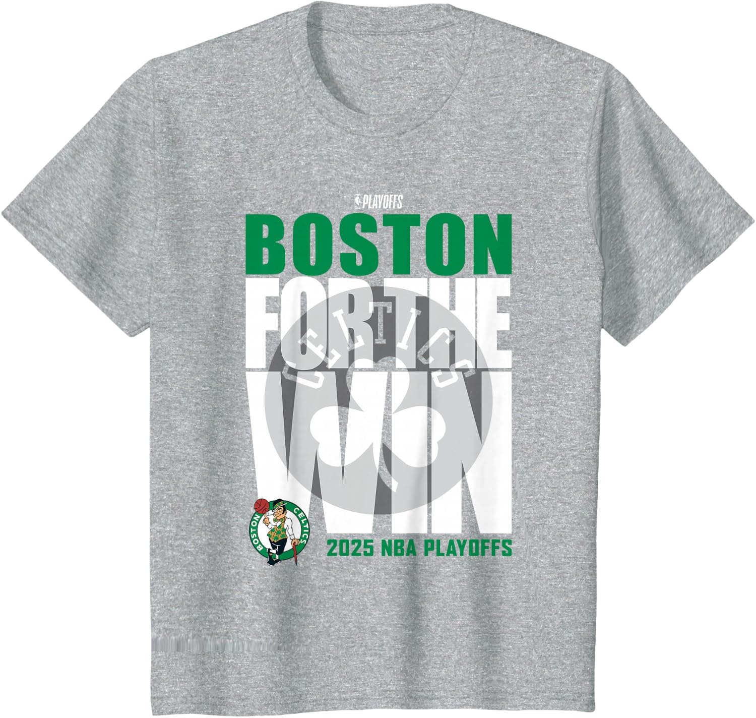 image:imageNBA Official Boston Celtics for The Win 2025 Playoffs TShirtHeather Grey