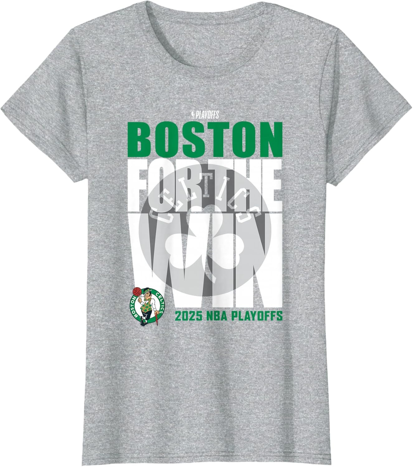 image:imageNBA Official Boston Celtics for The Win 2025 Playoffs TShirtHeather Grey