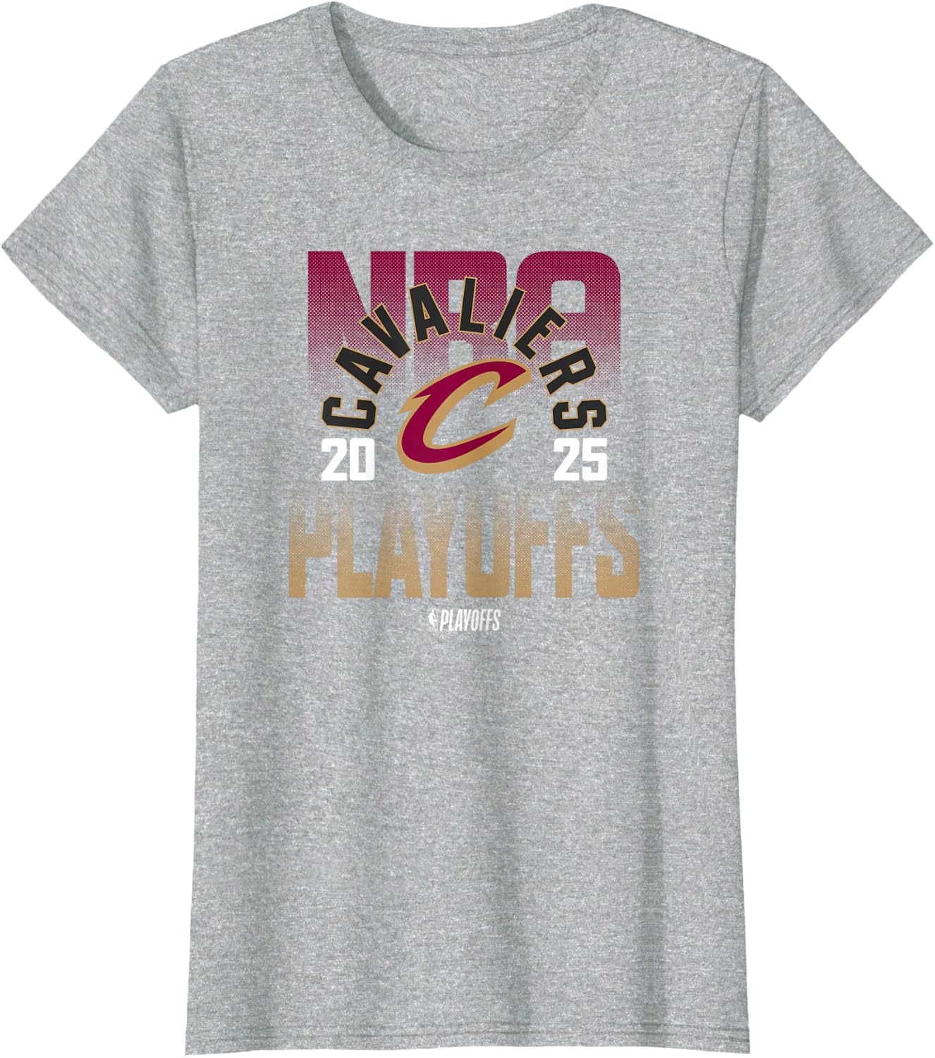 image:imageNBA Official Cleveland Cavaliers 2025 Playoffs TShirtHeather Grey