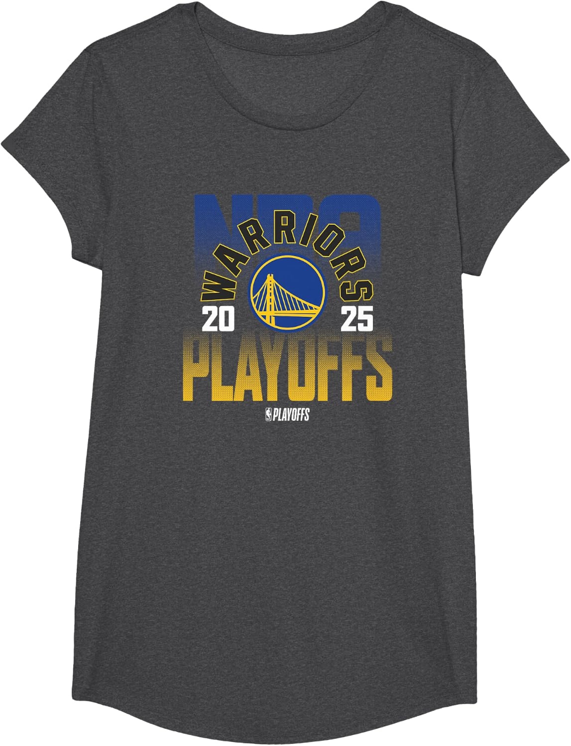 image:imageNBA Official Golden State Warriors 2025 Playoffs TShirtDark Heather Grey