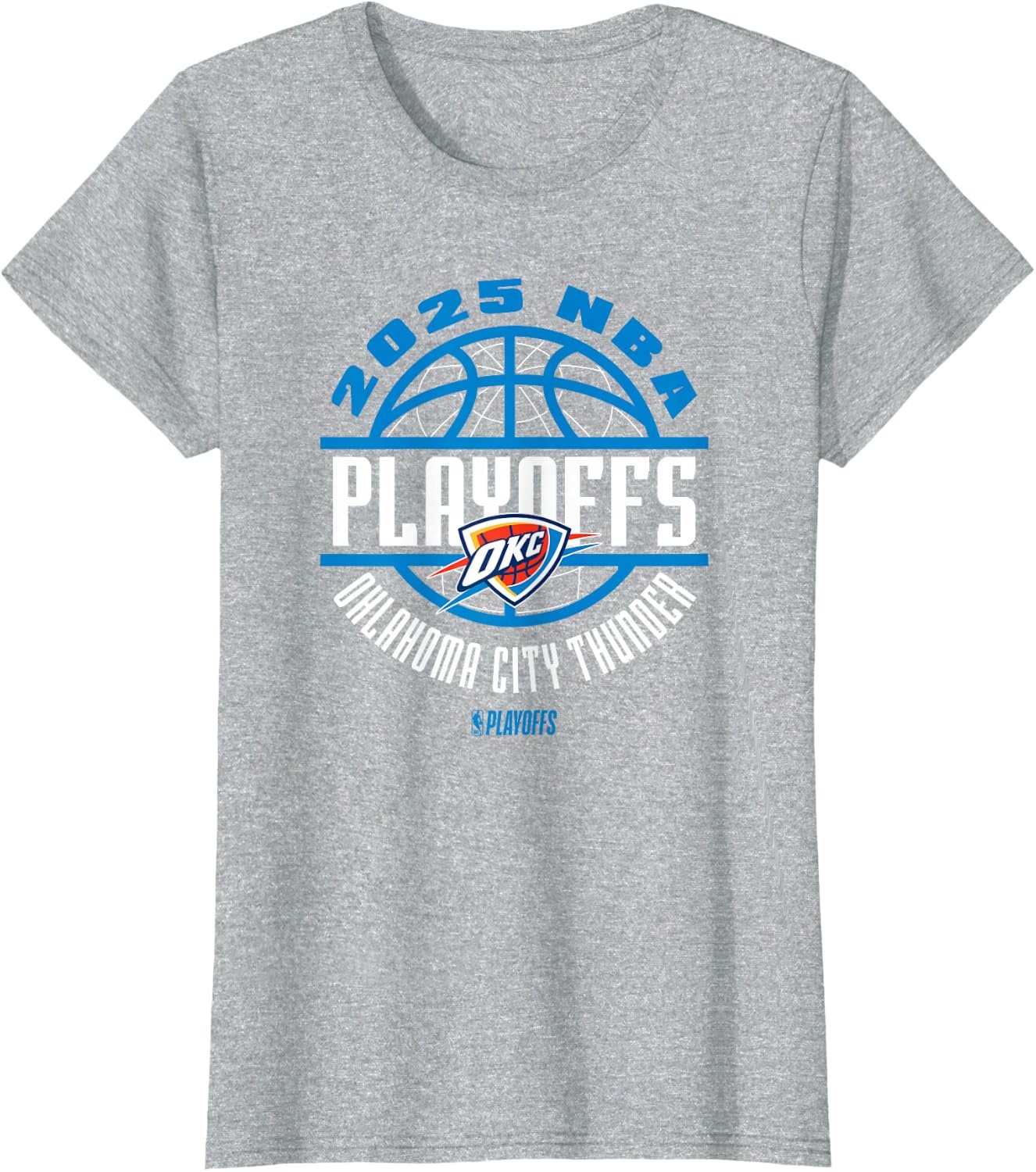 image:imageNBA Official Oklahoma City Thunder 2025 Playoffs Game Time TShirtHeather Grey