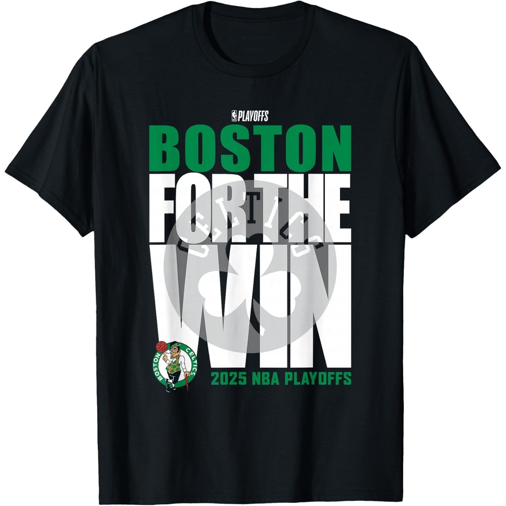 image:imageNBA Official Boston Celtics for The Win 2025 Playoffs TShirtBlack