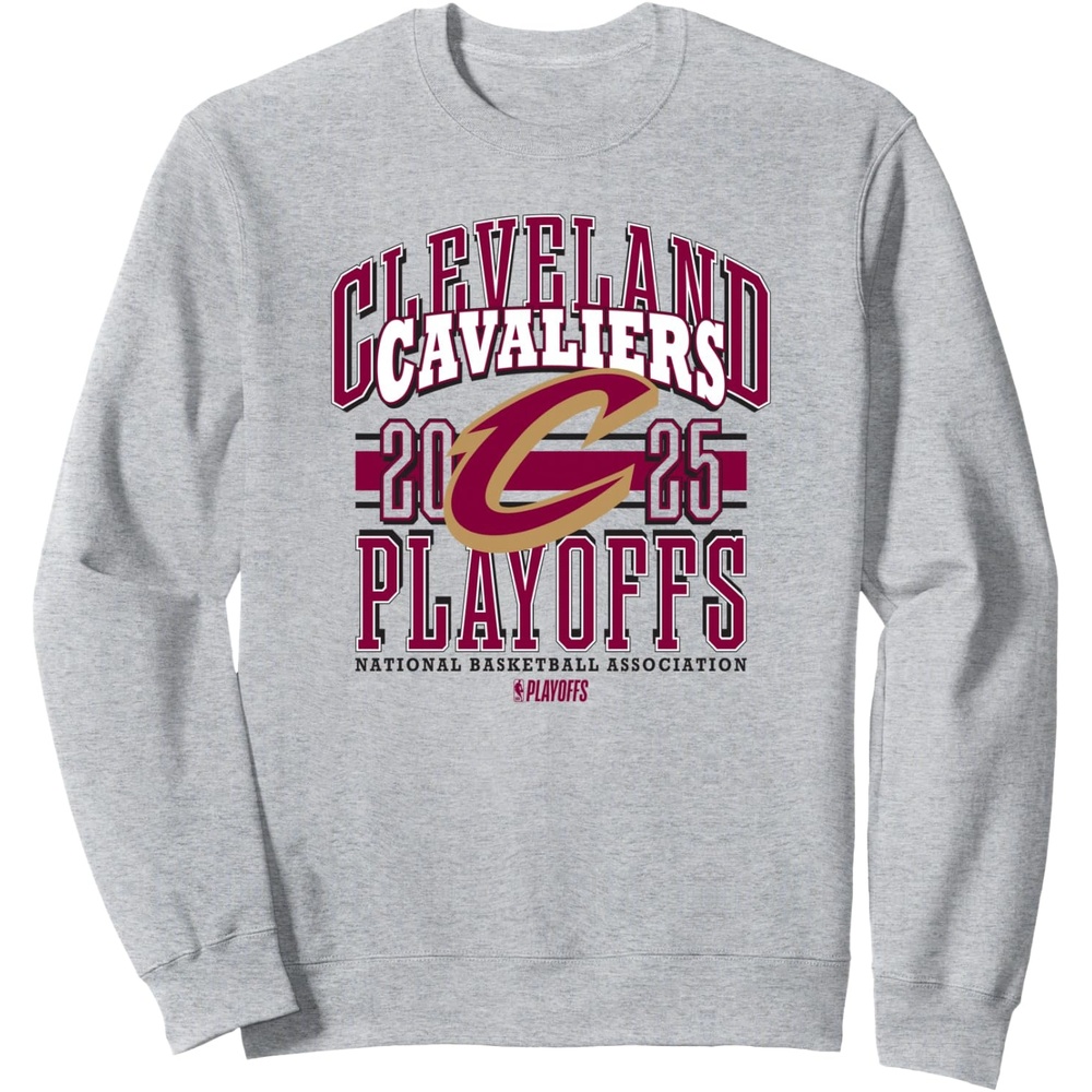 image:imageNBA Official Cleveland Cavaliers 2025 Playoffs Showtime SweatshirtHeather Grey