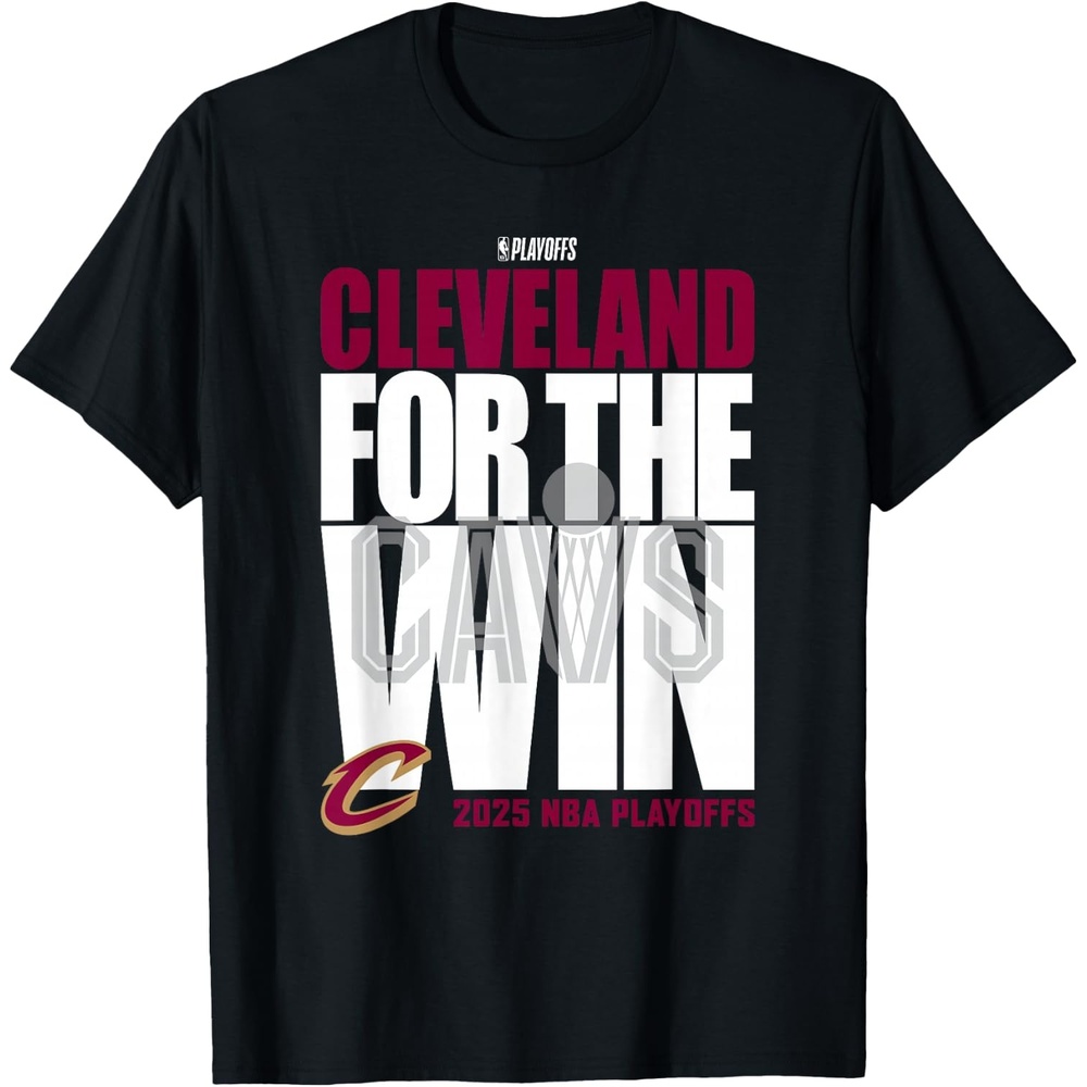 image:imageNBA Official Cleveland Cavaliers For the Win 2025 Playoffs TShirtBlack