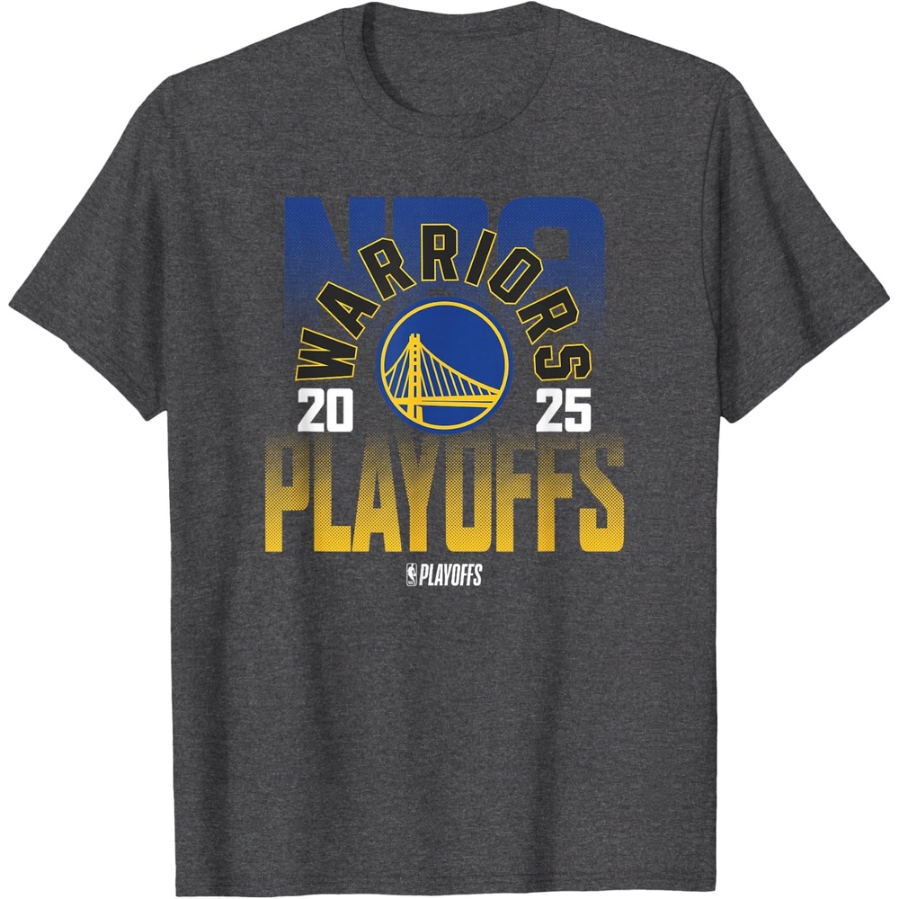 image:imageNBA Official Golden State Warriors 2025 Playoffs TShirtDark Heather Grey