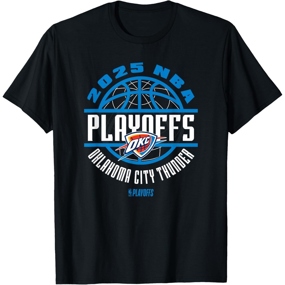 image:imageNBA Official Oklahoma City Thunder 2025 Playoffs Game Time TShirtBlack