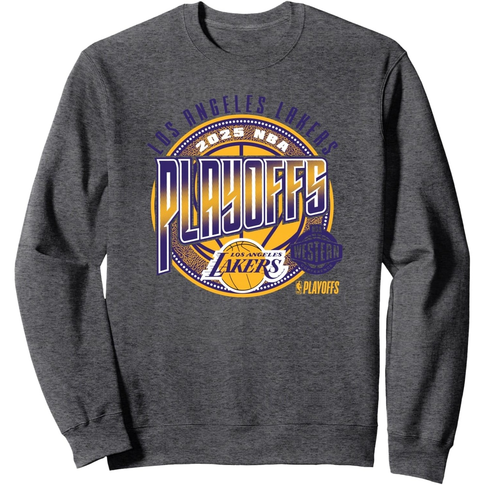 image:imageNBA Official Los Angeles Lakers 2025 Playoffs Game Day SweatshirtDark Heather Grey