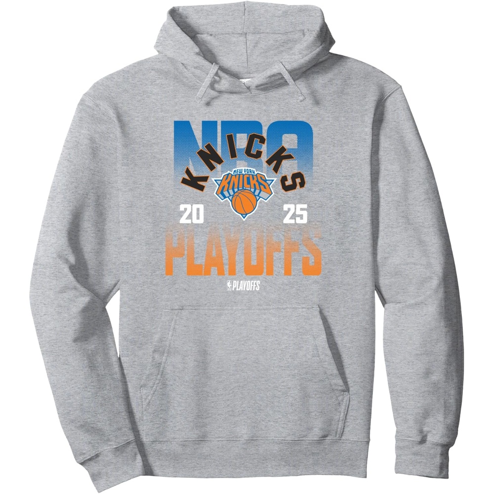 image:imageNBA Official New York Knicks Playoffs 2025 Pullover HoodieHeather Grey