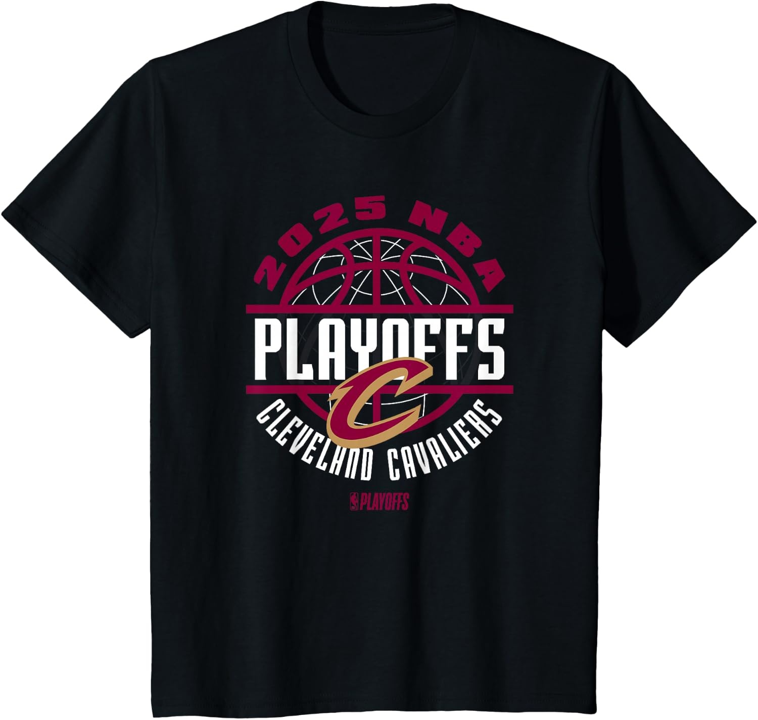 image:imageNBA Official Cleveland Cavaliers 2025 Playoffs Game Time TShirtBlack