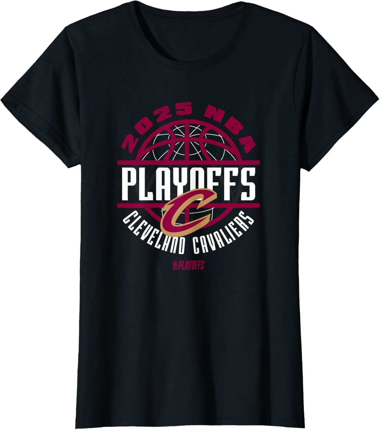 image:imageNBA Official Cleveland Cavaliers 2025 Playoffs Game Time TShirtBlack
