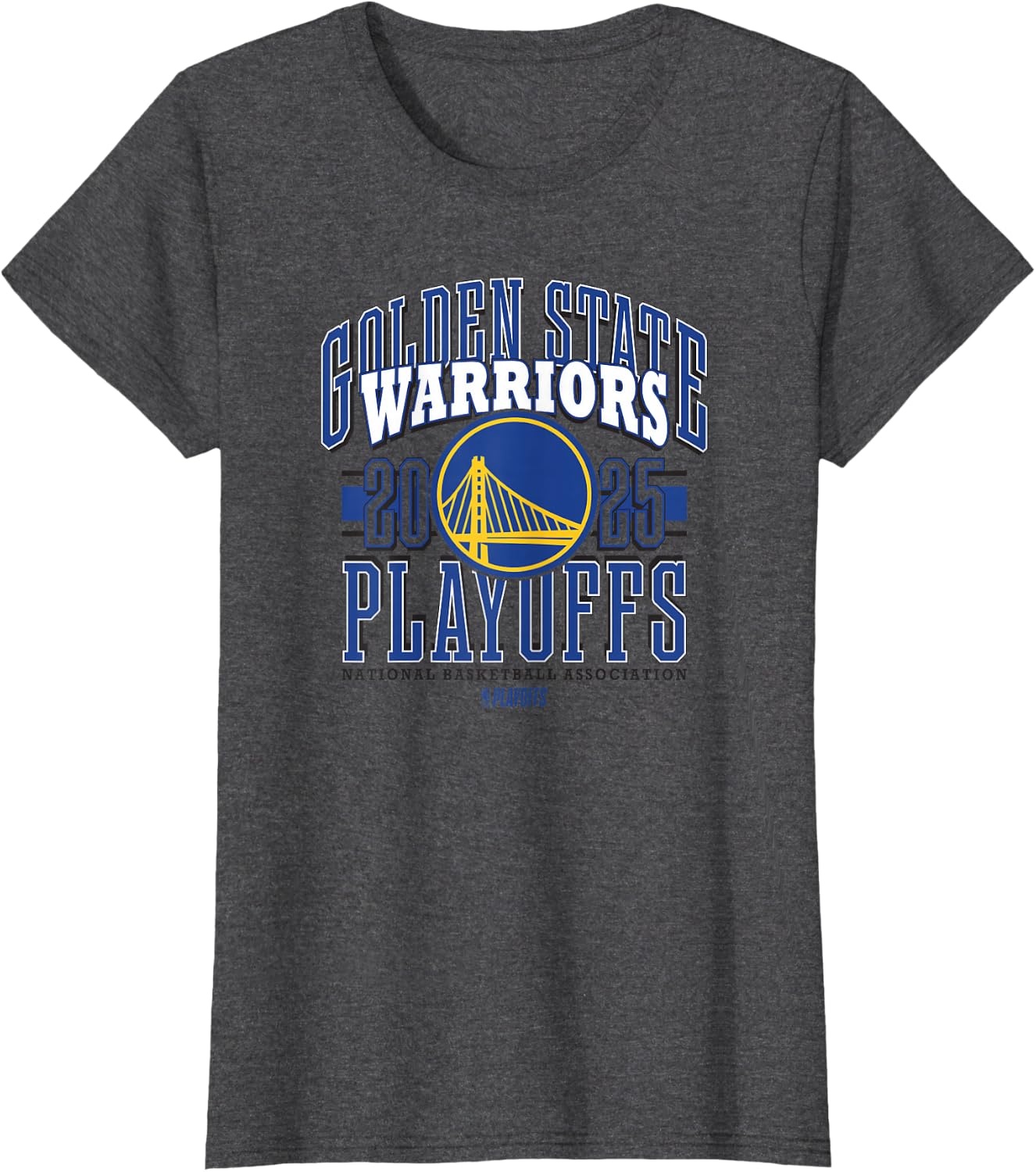 image:imageNBA Official Golden State Warriors 2025 Playoffs Showtime TShirtDark Heather Grey