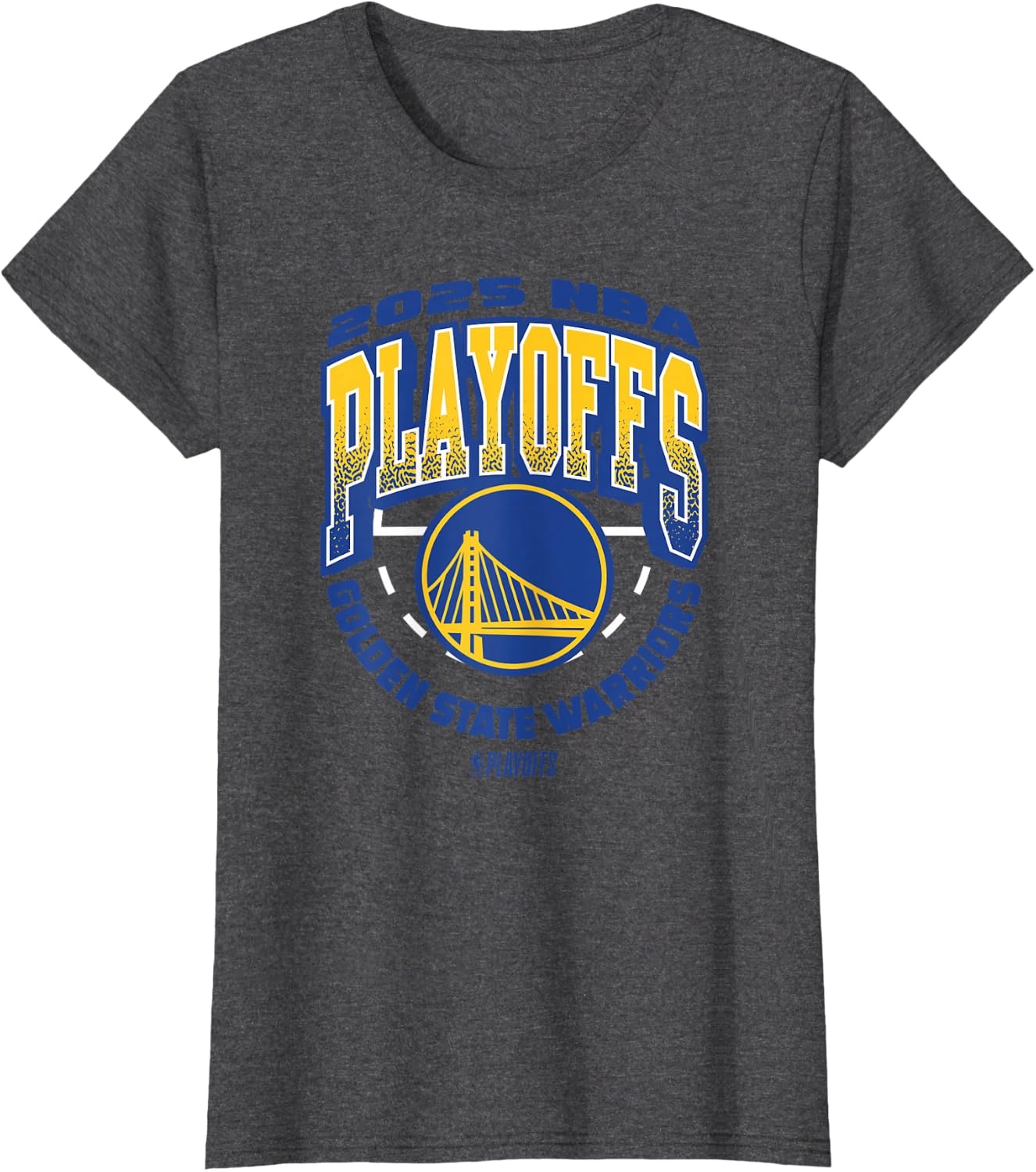 image:imageNBA Official Golden State Warriors Exclusive 2025 Playoffs TShirtDark Heather Grey
